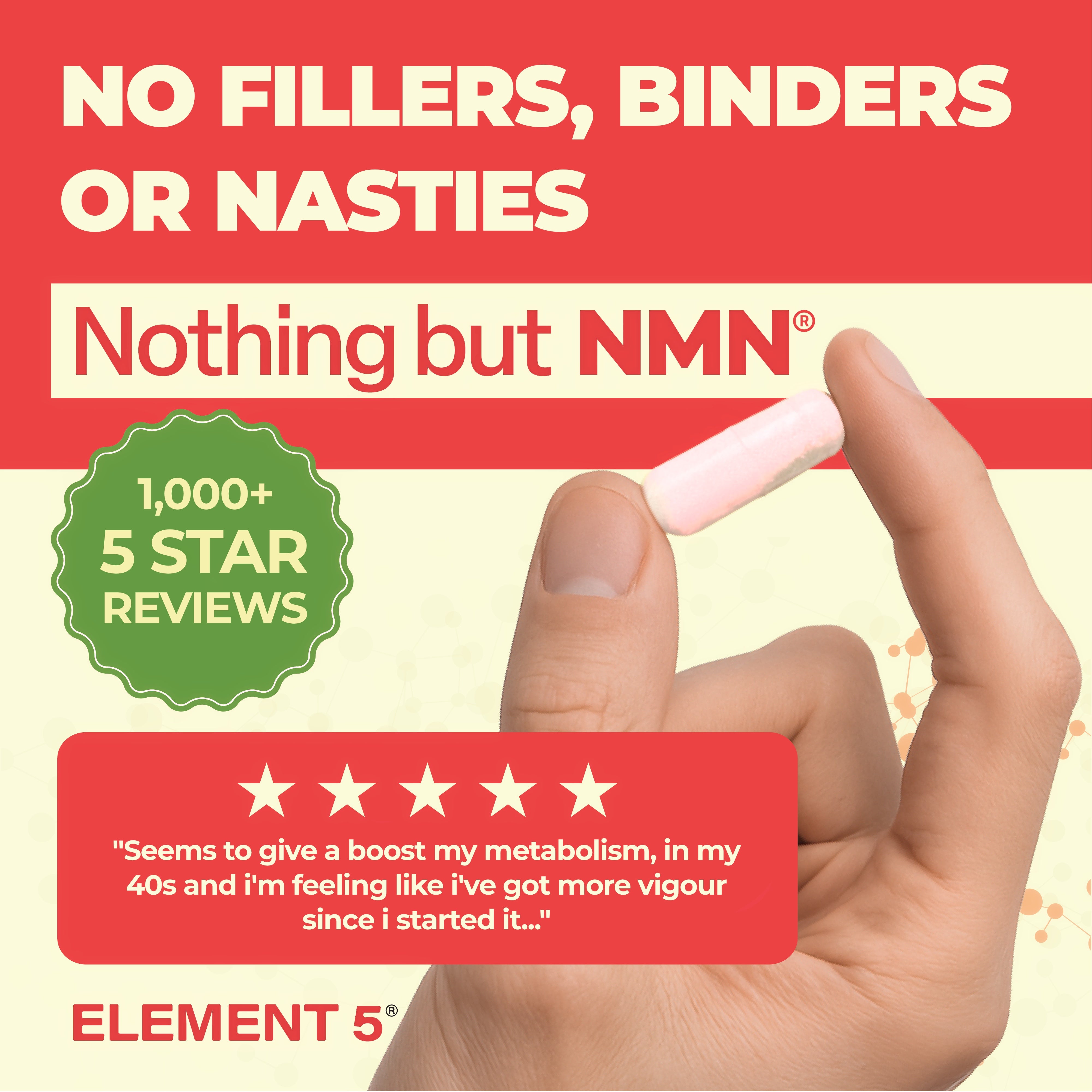 Element 5 NMN — Nothing But NMN, 1000+ Reviews